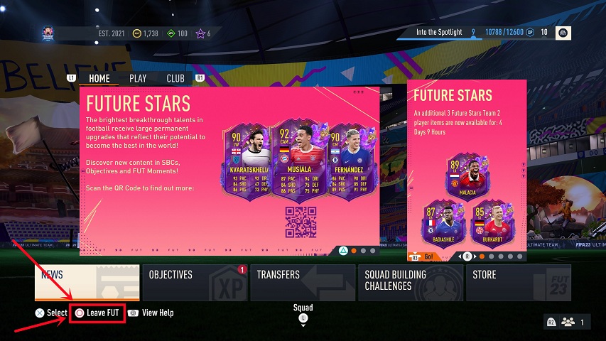 Quitter FUT
